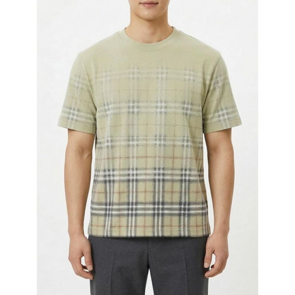 Burberry Men Burberry Crew Neck T-Shirt In Check Cotton